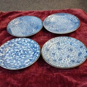 Vintage Japanese Minoware Set of 4 Saucers